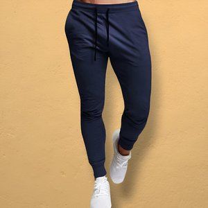 NWT Joggers Sweatpants Men Slim-Fit Fleece pocket Adjustable waist Tapered pants